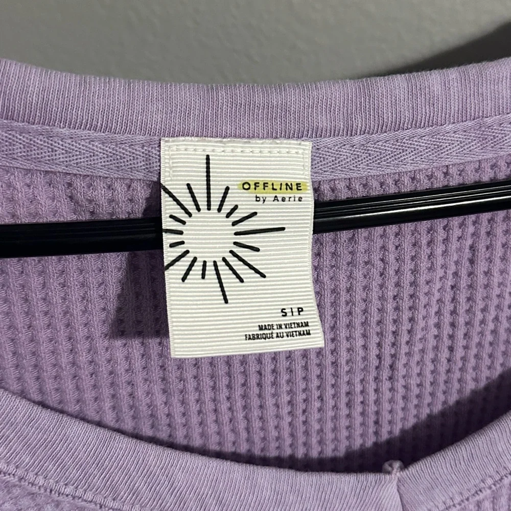 Aerie Lilac Waffle Knit Sweatshirt - Picture 2 of 3